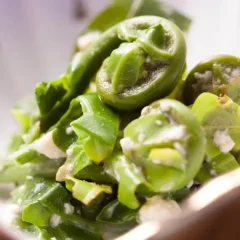 宮古島にしか生息しない希少な島野菜「宮古ぜんまい」の白和え。職人の技が光る一期一会の旬の味覚を、ご接待やディナーに最適な高級完全個室でご堪能ください。